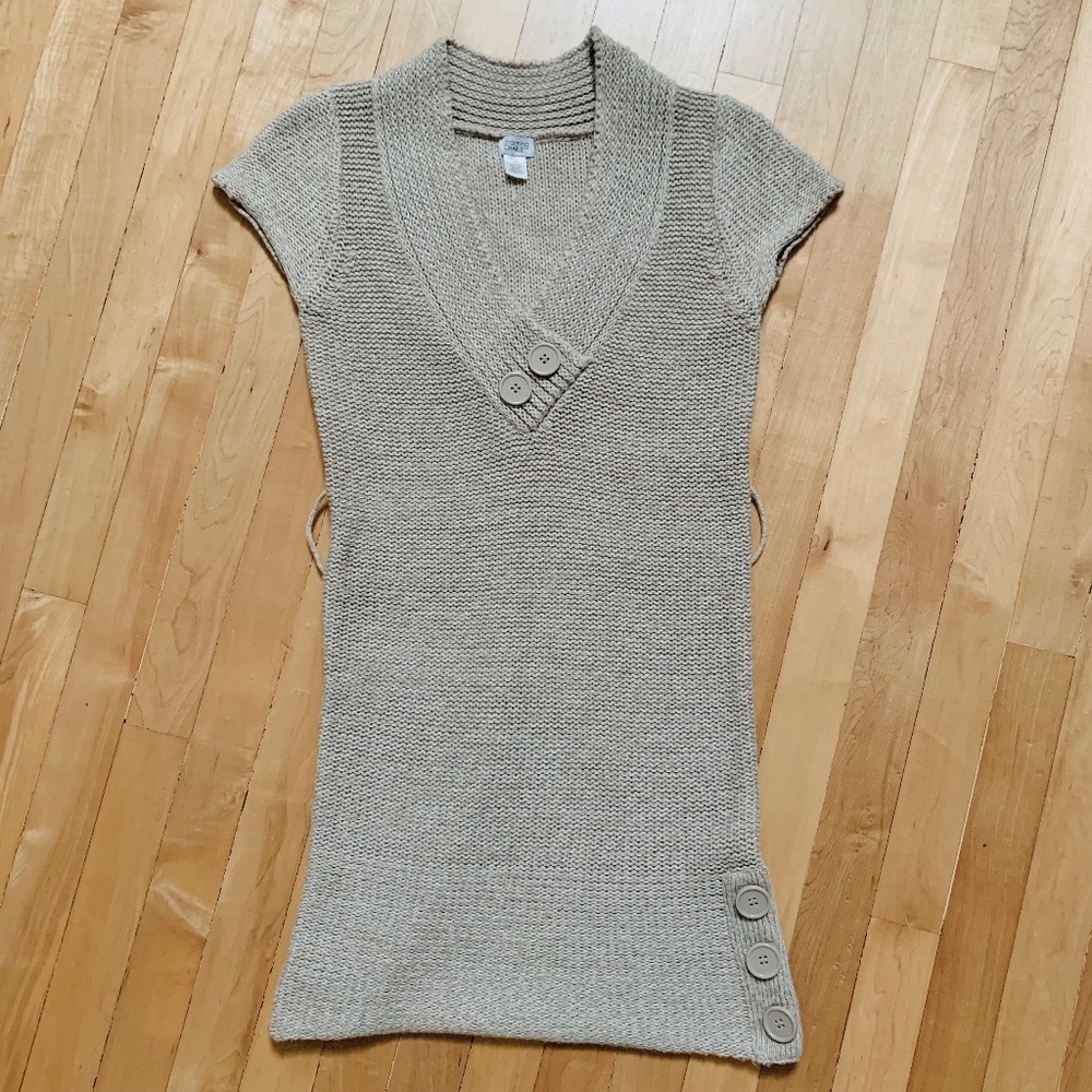 Charming Charlie Beige Tan Knit Sweater Dress Size Medium